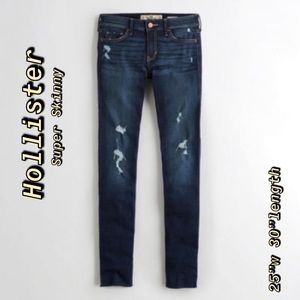 Hollister Low Rise Super Skinny Distressed Jeans
